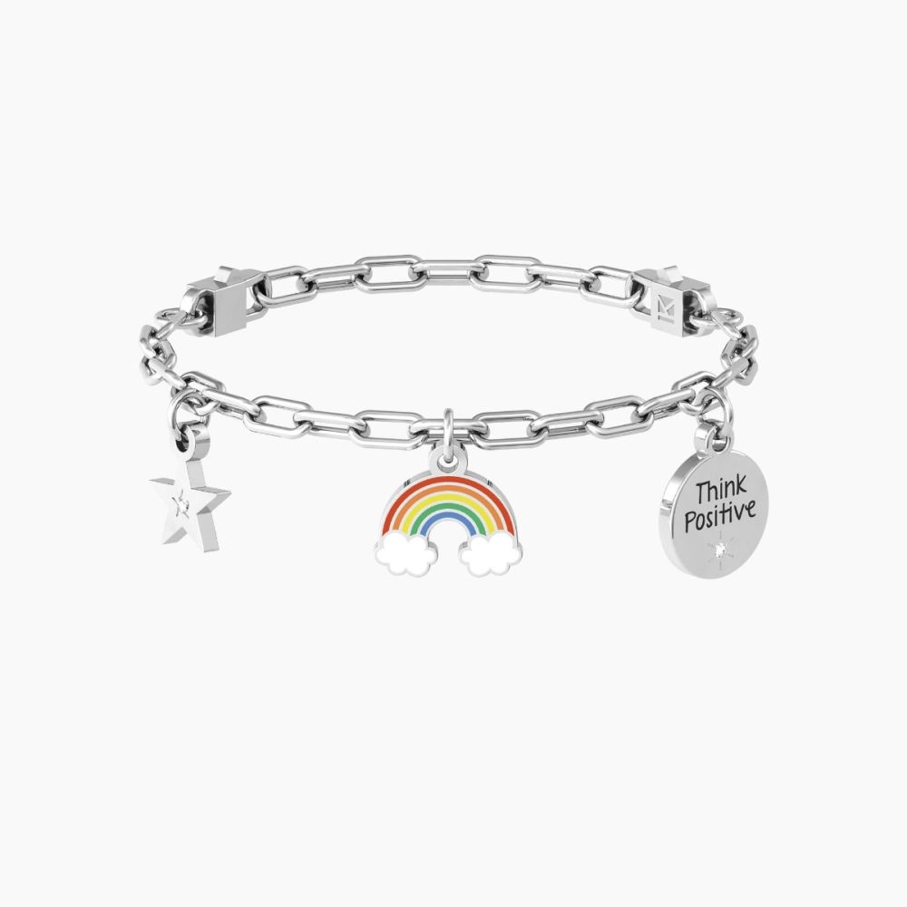 Kidult Bracciale Acciaio Arcobaleno Symbols