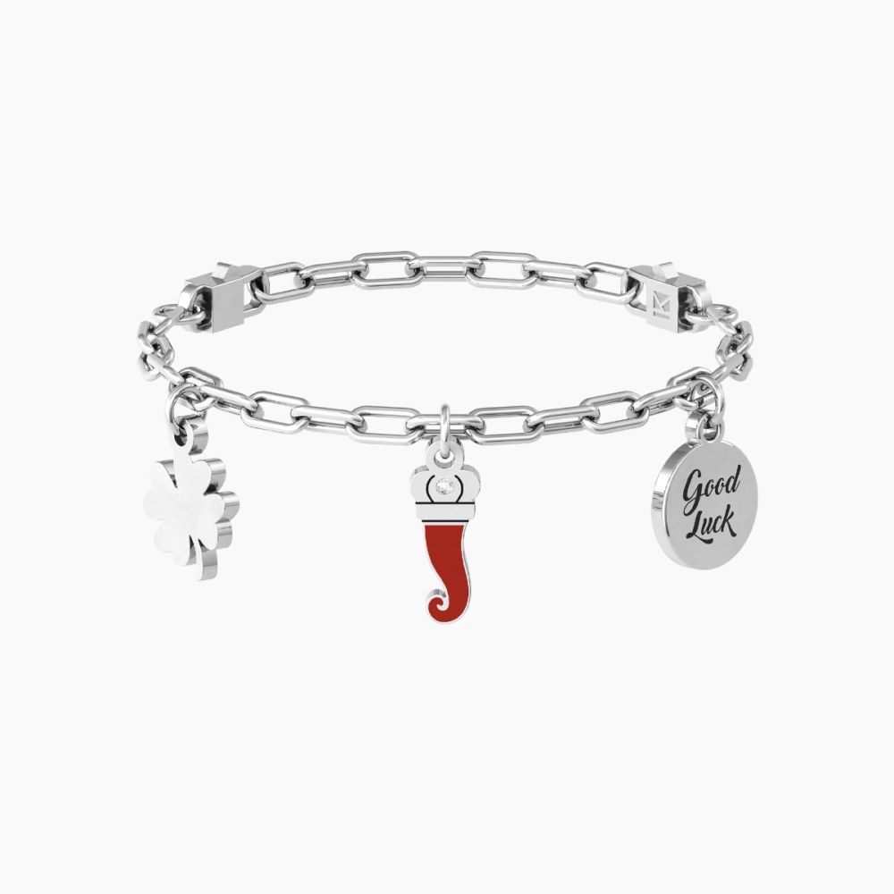 Kidult Bracciale Acciaio Portafortuna Symbols