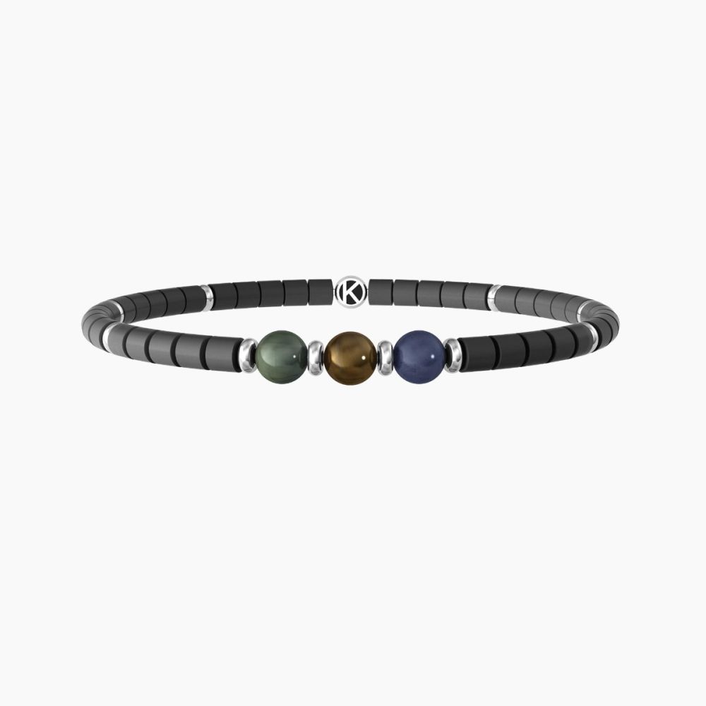 Kidult Bracciale Elastico Ematite e Pietre Energy Stone