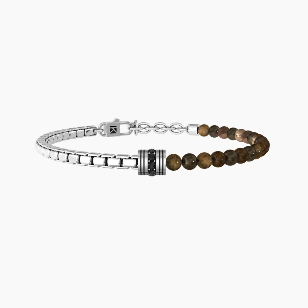 Kidult Bracciale Acciaio e Occhio Di Tigre Energy Stone