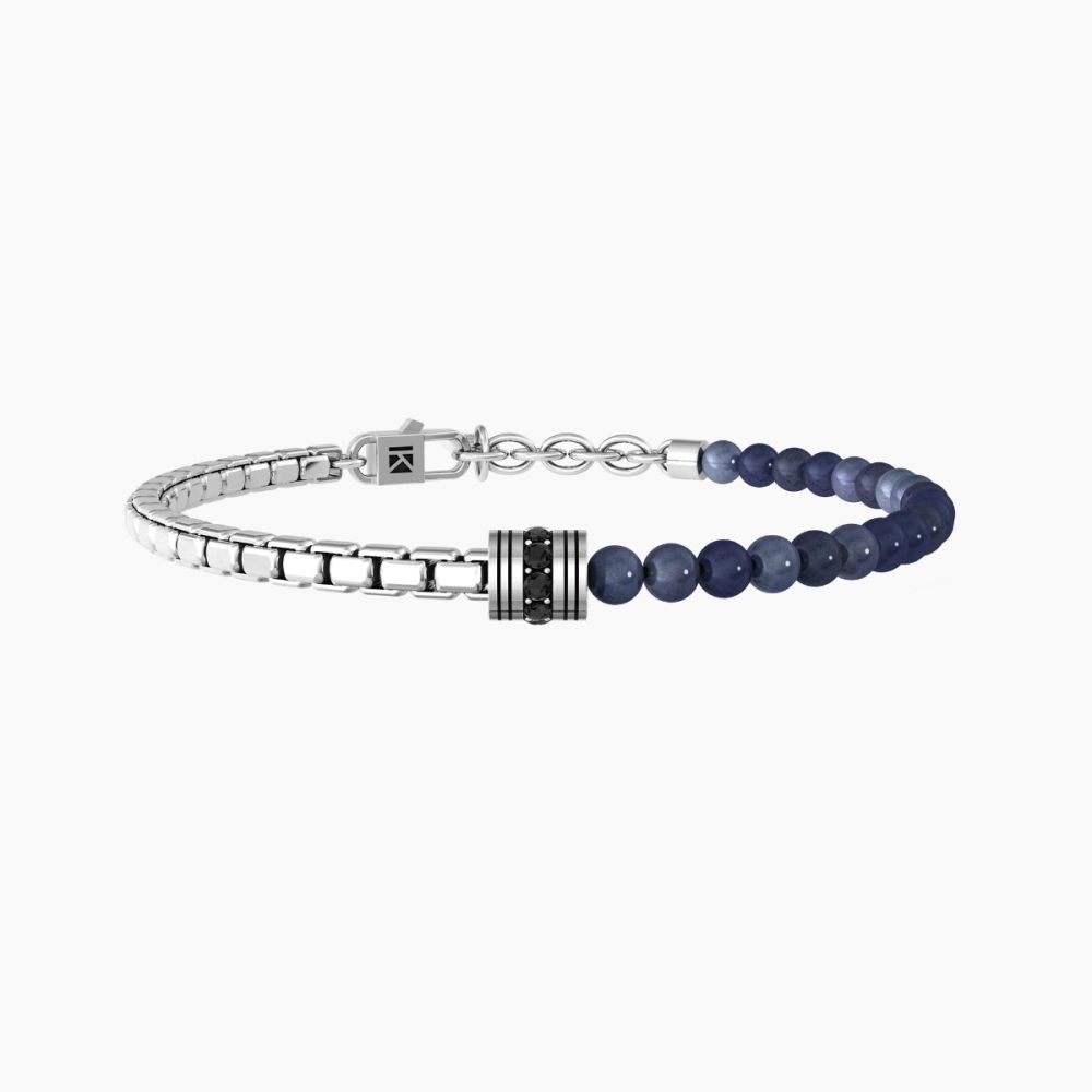Kidult Bracciale Acciaio e Dumortierite Blu Energy Stone