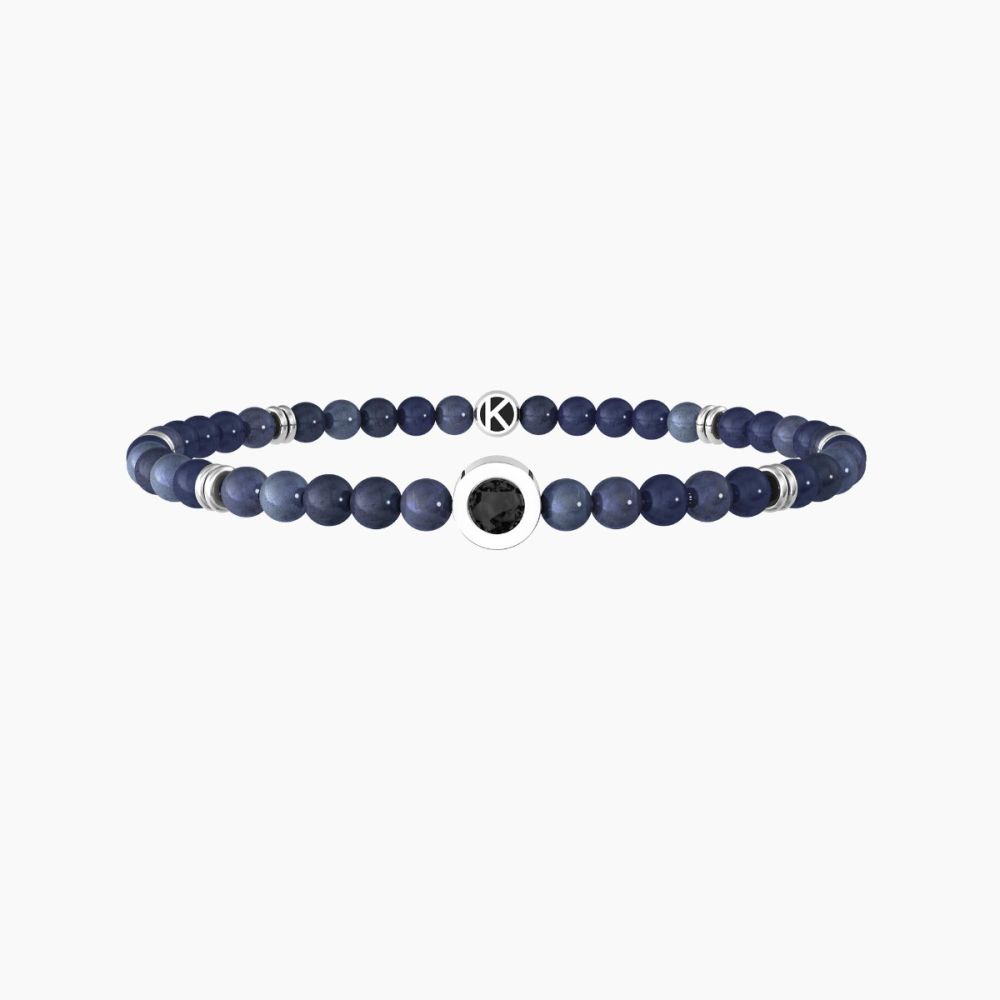 Kidult Bracciale Elastico Dumortierite Blu e Cristalli Energy Stone