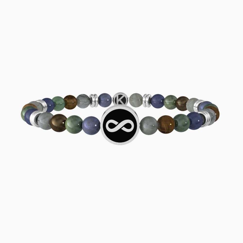 Kidult Bracciale Elastico Pietre Multi e Infinito Family