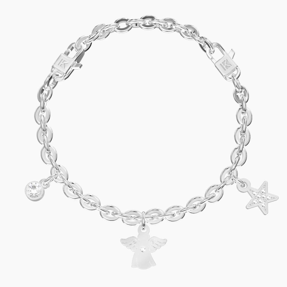 Kidult Bracciale Acciaio Angelo e Stella Symbols