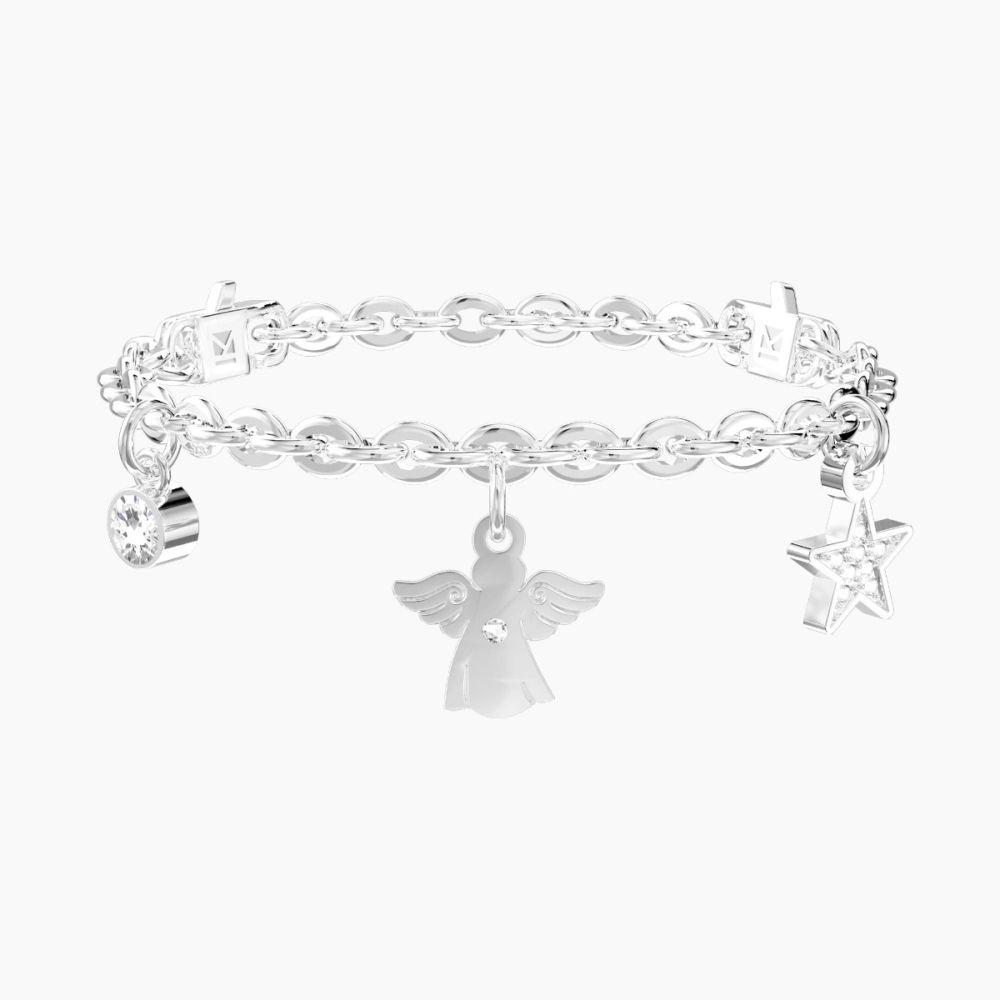 Kidult Bracciale Acciaio Angelo e Stella Symbols