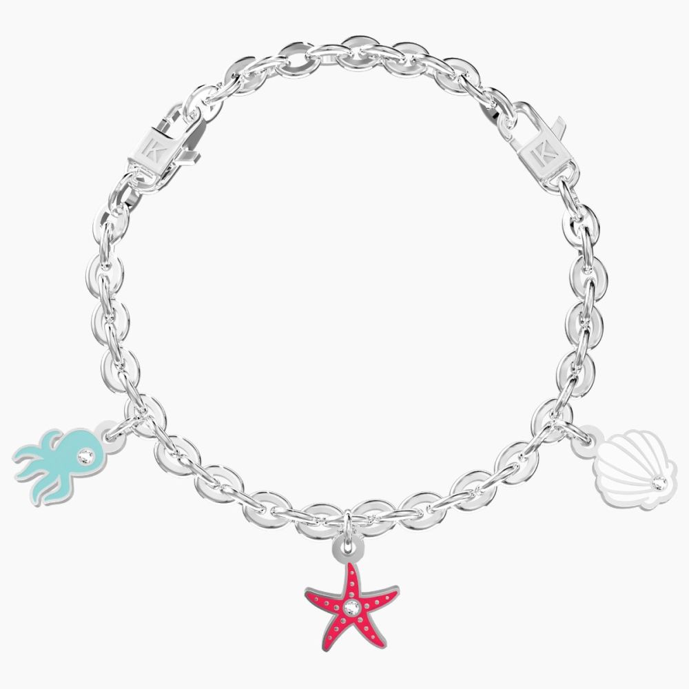 Kidult Bracciale Acciaio Polpo Stella e Conchiglia Symbols