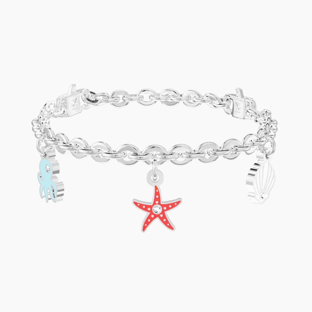 Kidult Bracciale Acciaio Polpo Stella e Conchiglia Symbols