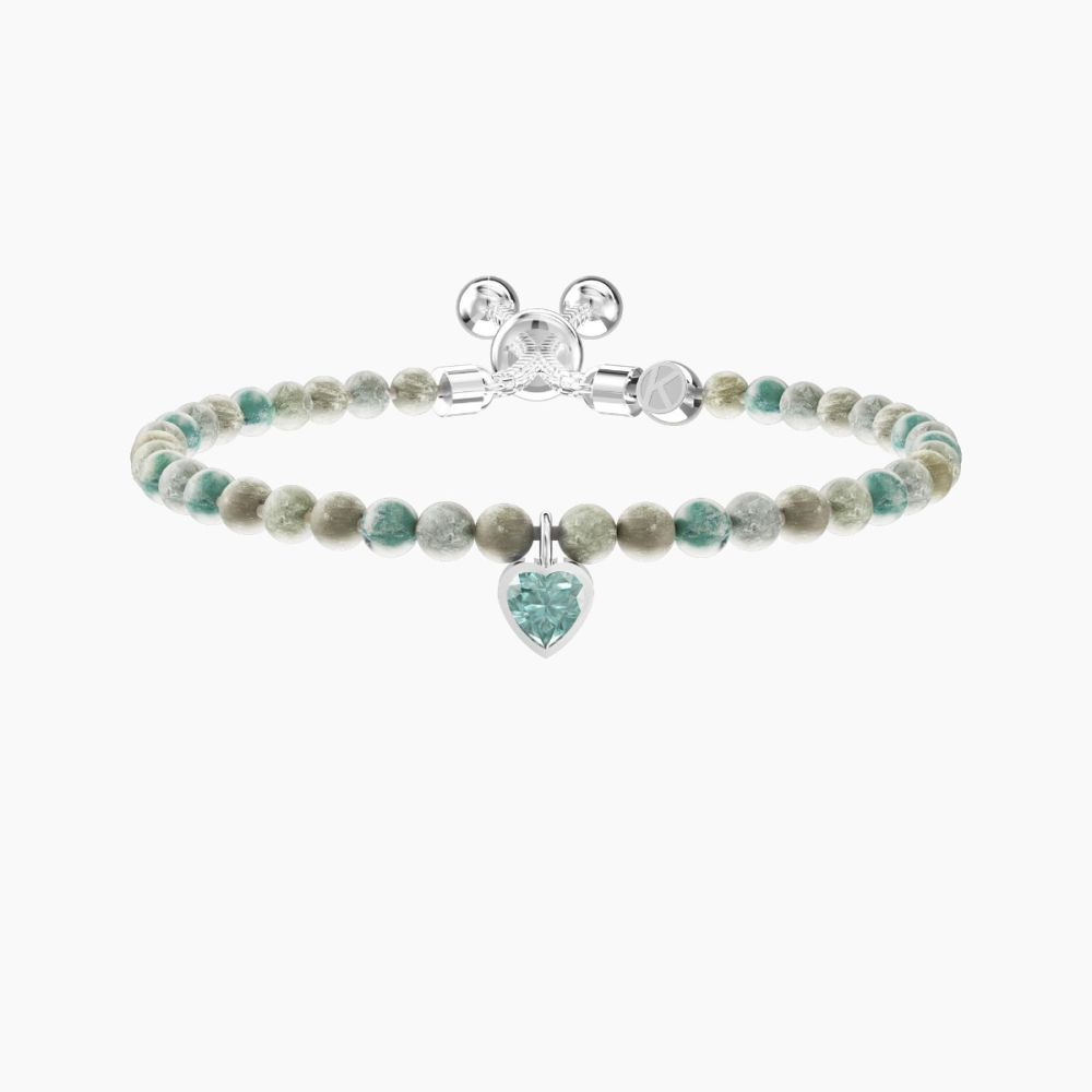 Kidult Bracciale Acciaio Diaspro Azzurro Energy Stone