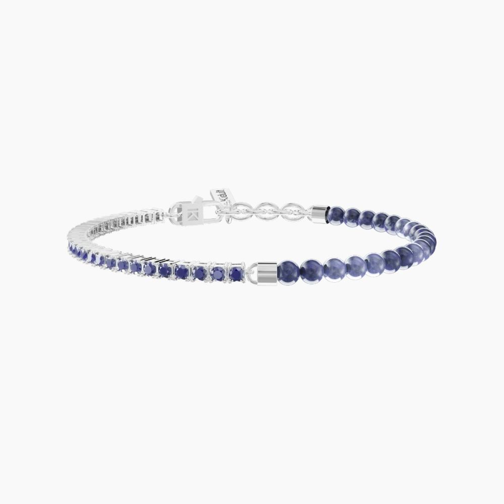 Kidult Bracciale Acciaio Zaffiri e Sodalite Blu Philosophy