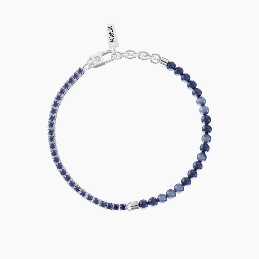 Kidult Bracciale Acciaio Zaffiri e Sodalite Blu Philosophy