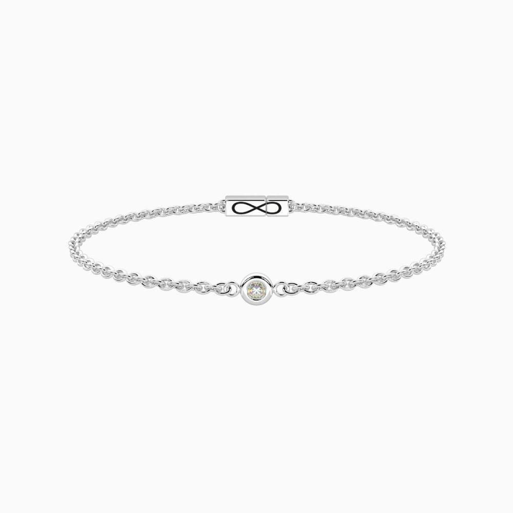 Kidult Bracciale Acciaio Diamante e Chiusura Infinito