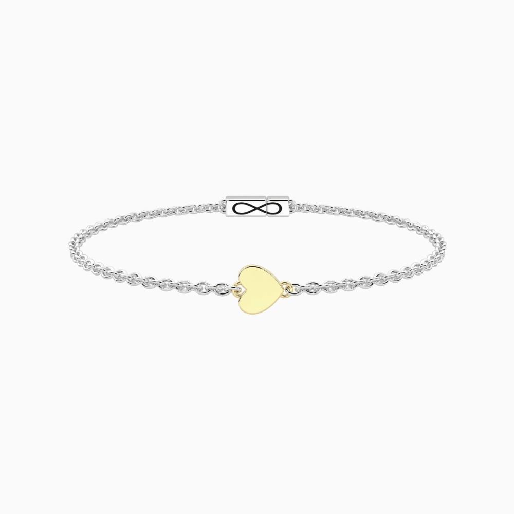 Kidult Bracciale Acciaio Cuore 9K e Chiusura Infinito