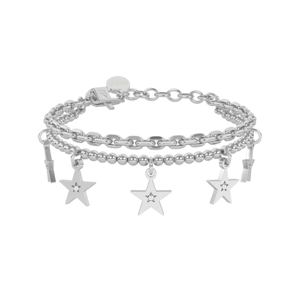 Kidult Bracciale 2 Fili Acciaio Stelle Symbols