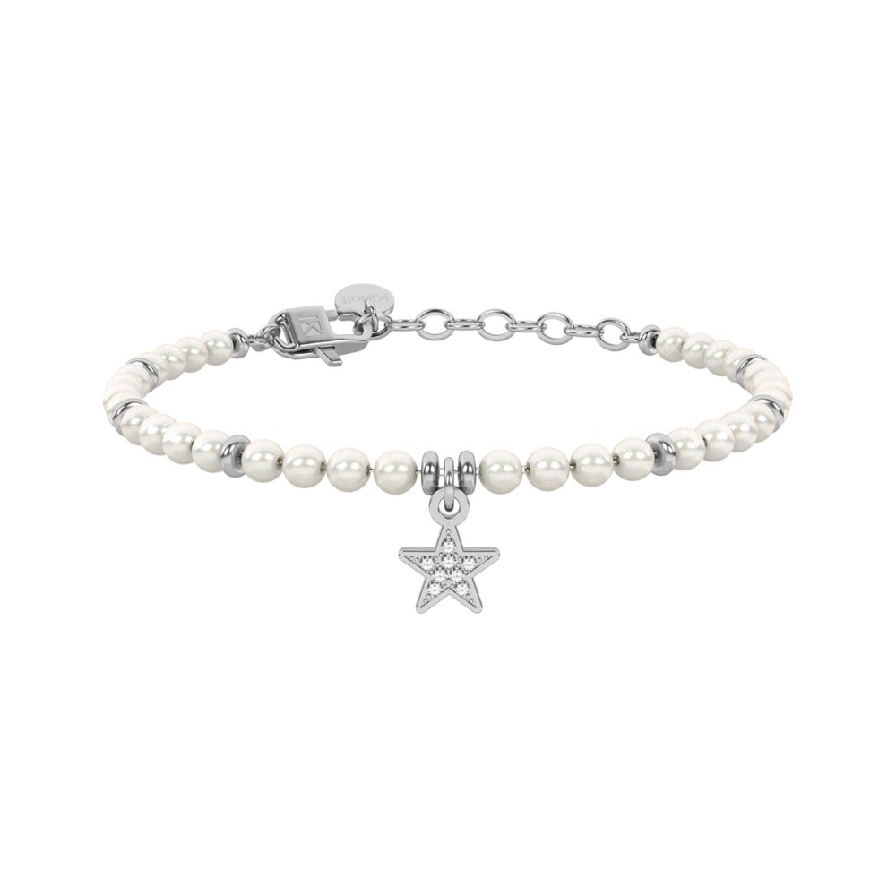 Kidult Bracciale Acciaio Perle e Stella Friendship