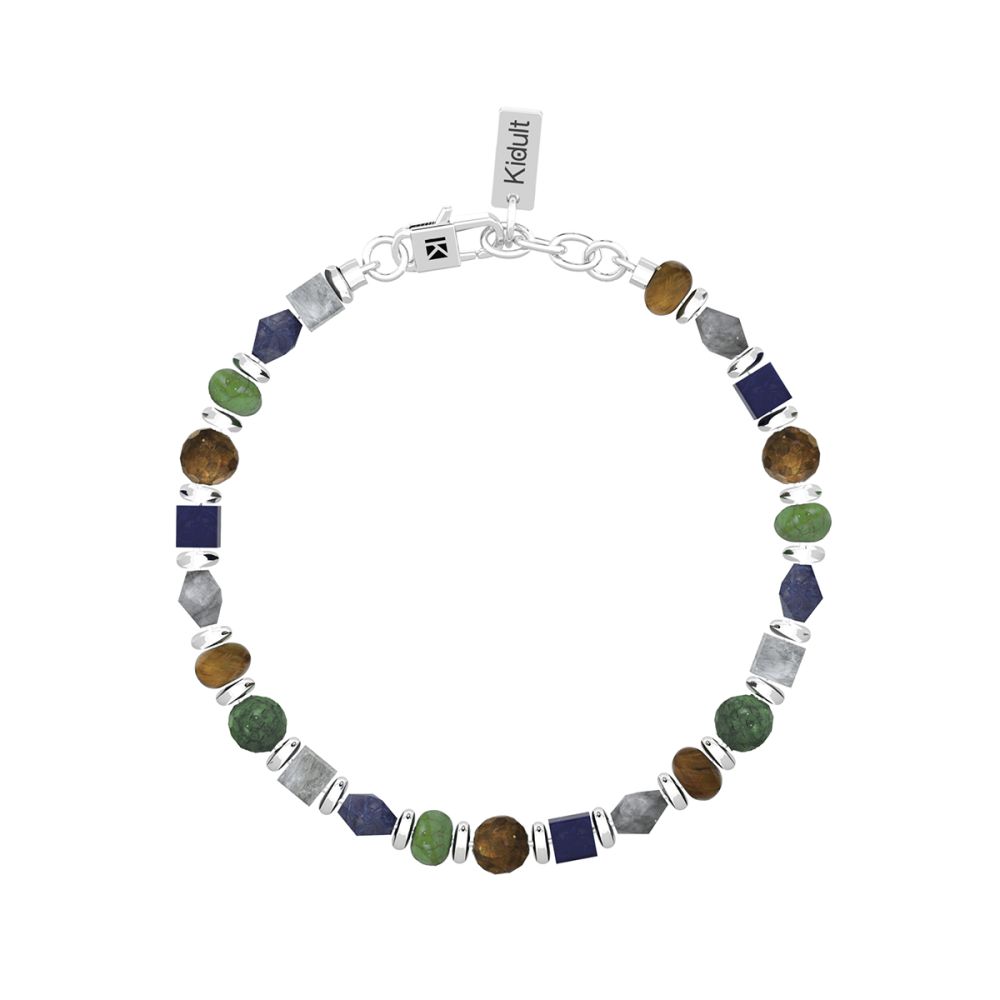 Kidult Bracciale Acciaio Pietre Multicolor