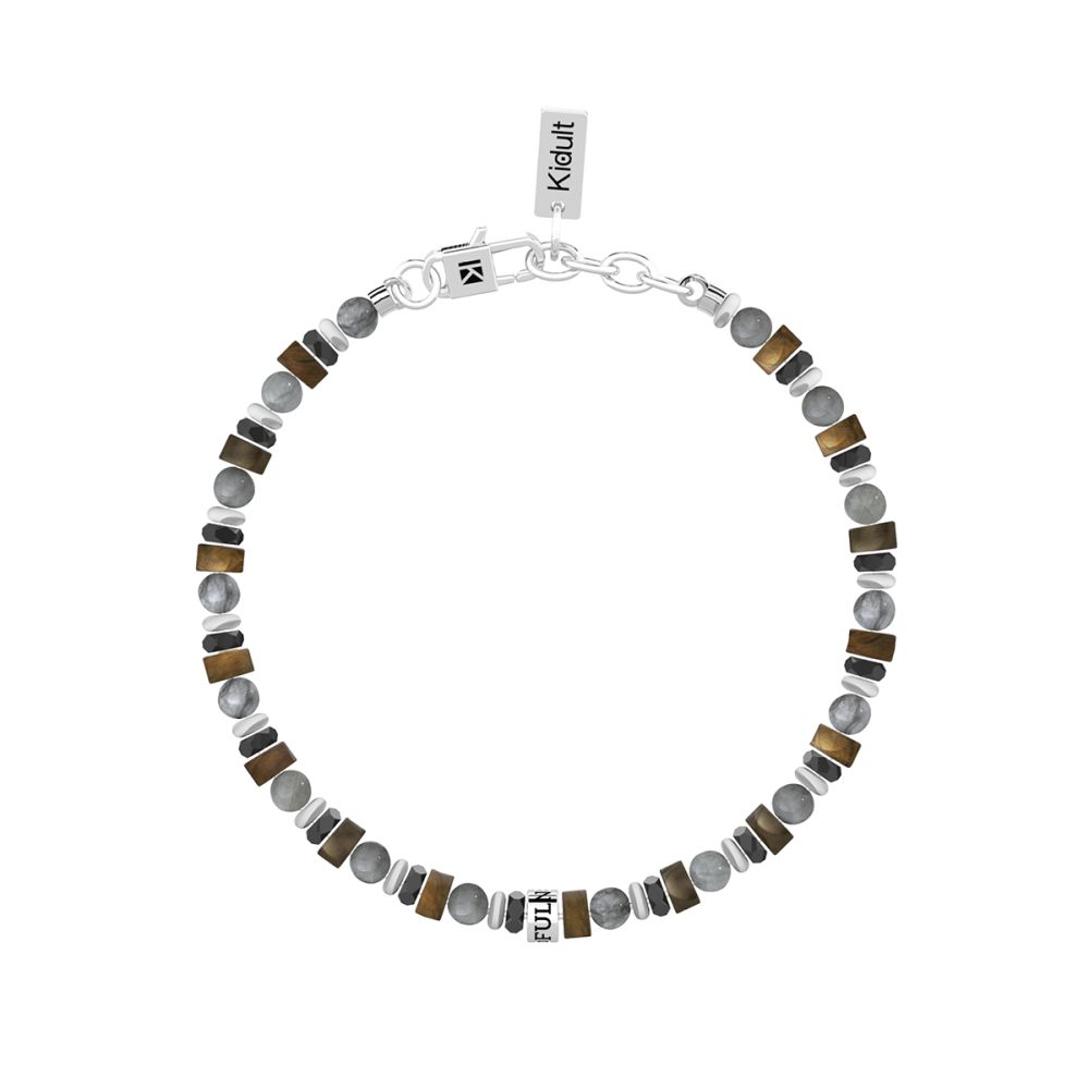 Kidult Bracciale Acciaio Pietre Multicolor Mindfulness