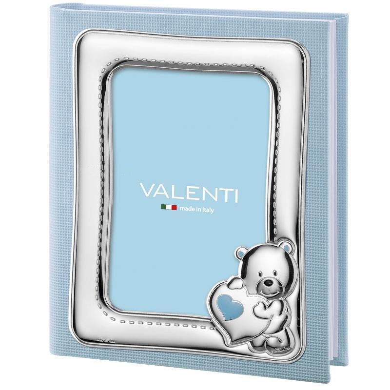 Valenti Album Bimbo Cornice Orso Con Cuore Argento 20X25