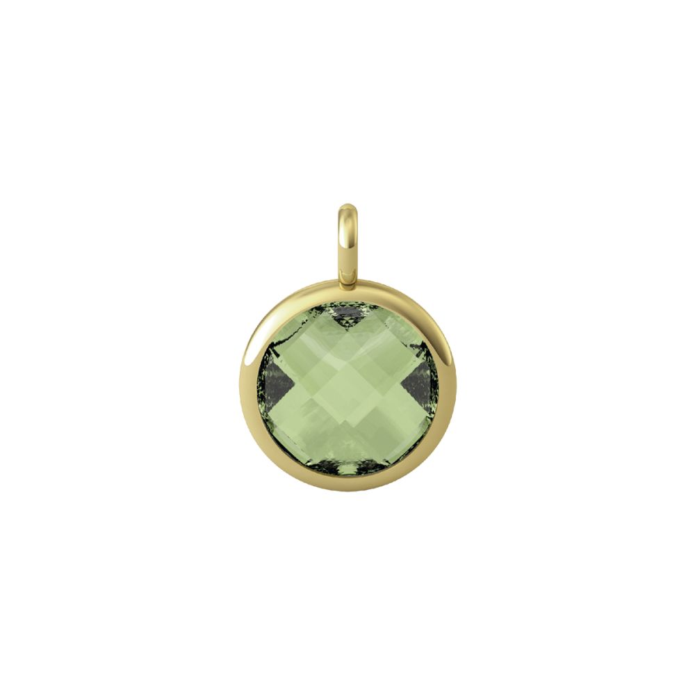 Kidult Ciondolo Tondo Acciaio Gold Glass Verde By You