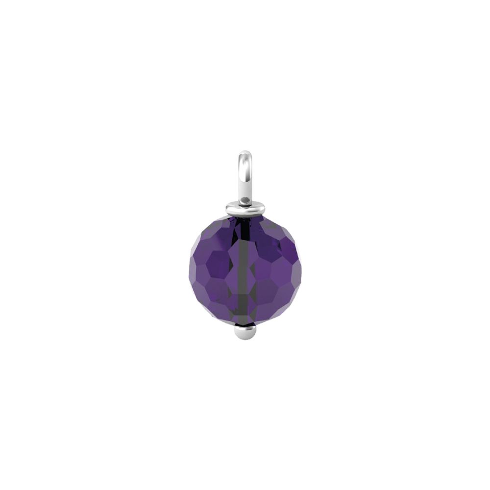 Kidult Ciondolo Tondo Acciaio Con Quarzo Viola By You