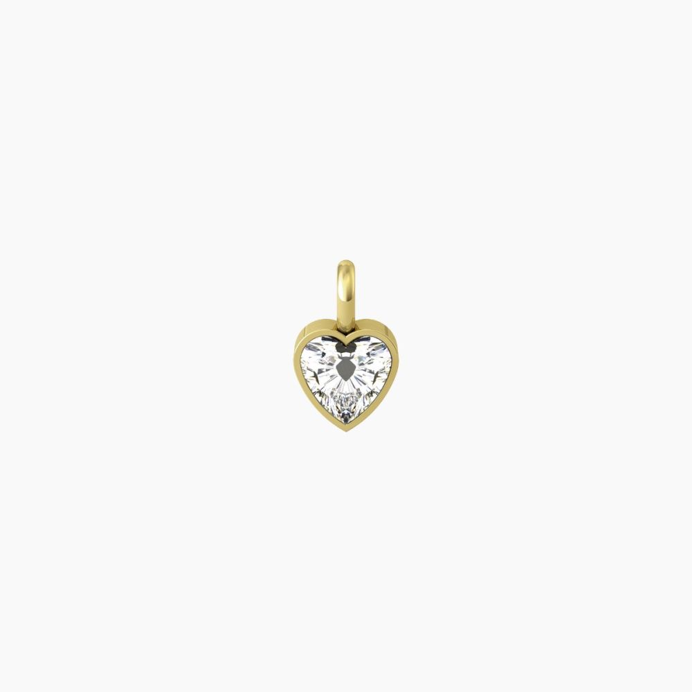 Kidult Ciondolo Cuore Acciaio Gold Zircone Bianco By You