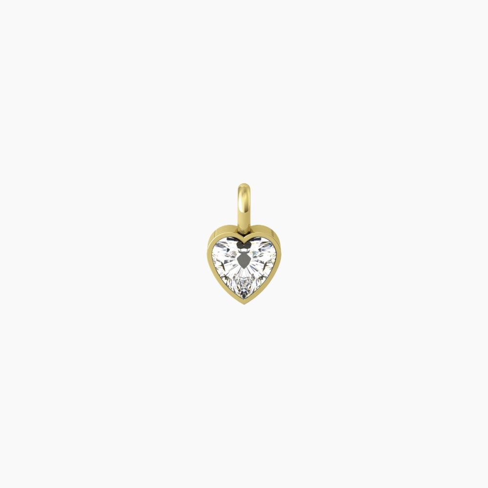 Kidult Ciondolo Cuore Acciaio Gold Zircone Bianco By You