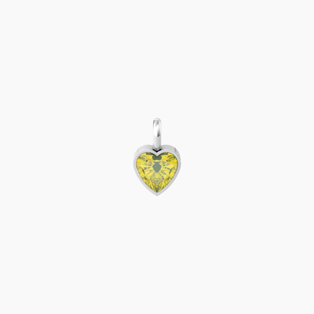 Kidult Ciondolo Cuore Acciaio Zircone Giallo By You