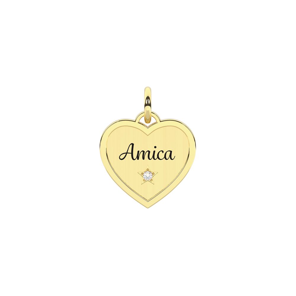Kidult Ciondolo Acciaio Gold Cuore con Cristallo By You