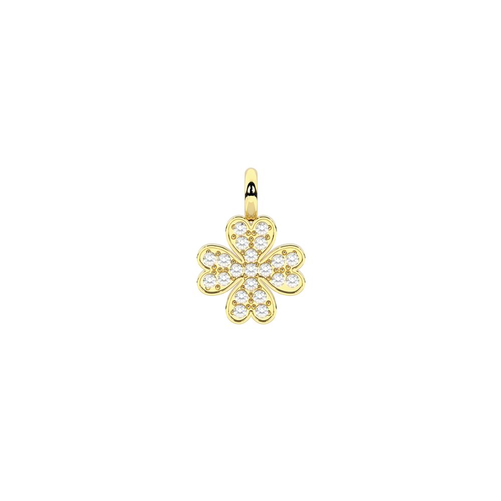 Kidult Ciondolo Acciaio Gold Quadrifoglio con Cristalli By You