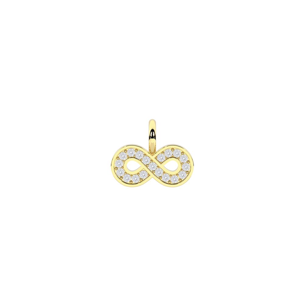 Kidult Ciondolo Acciaio Gold Infinito con Cristalli By You