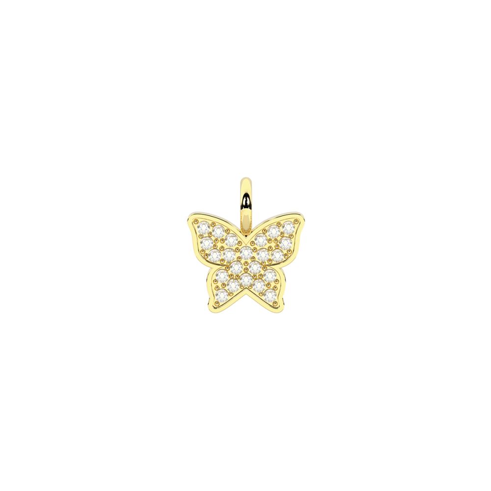 Kidult Ciondolo Acciaio Gold Farfalla con Cristalli By You