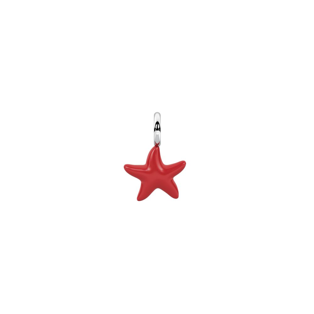 Kidult Ciondolo Acciaio Stella Smalto Rosso By You