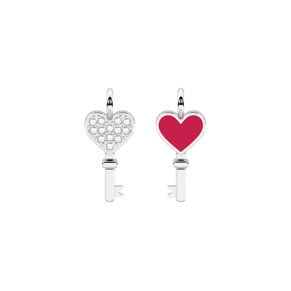 Kidult Ciondolo Acciaio Chiave Cuore Smalto By You