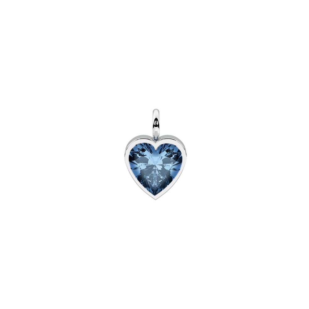 Kidult Ciondolo Acciaio Cuore Cristallo Azzurro By You