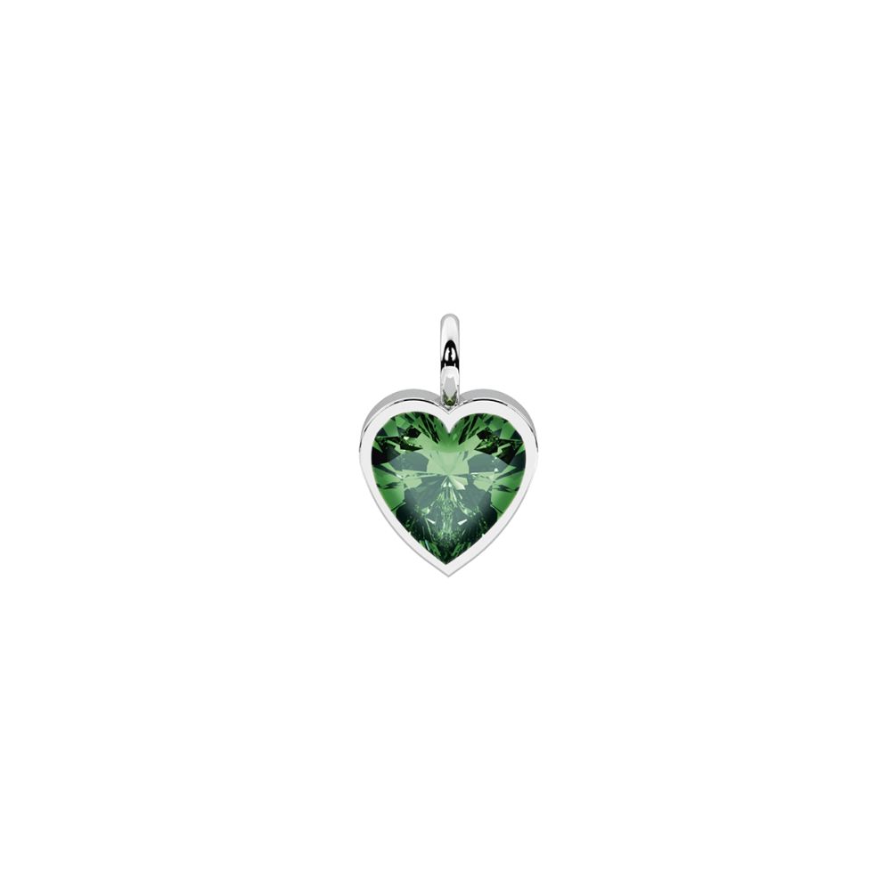 Kidult Ciondolo Acciaio Cuore Cristallo Verde By You