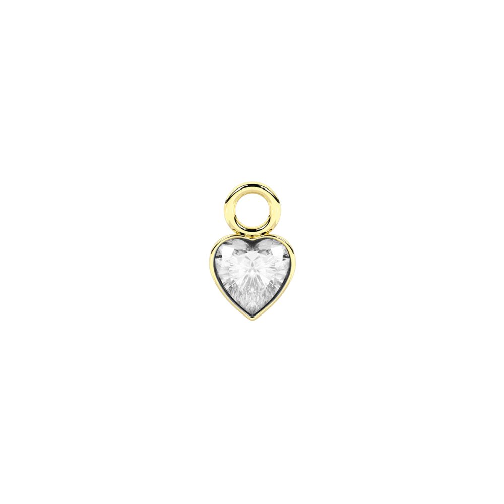Kidult Ciondolo Orecchino Acciaio Gold Cuore Cristallo By You