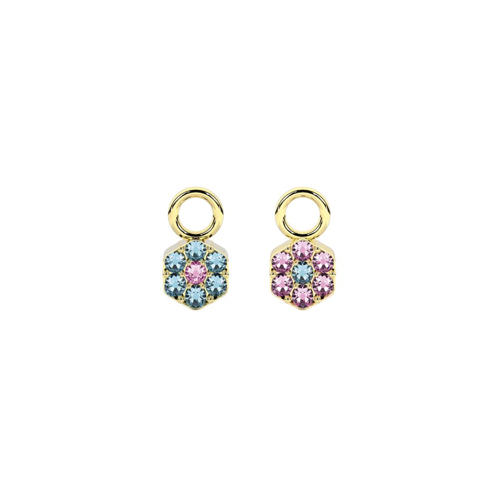 Kidult Ciondolo Orecchino Acciaio Gold Fiore Multicolor By You