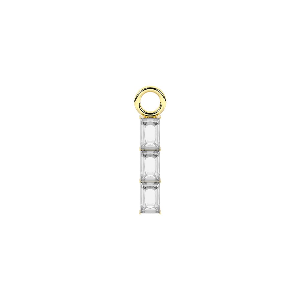 Kidult Ciondolo Orecchino Acciaio Gold con Zirconi By You