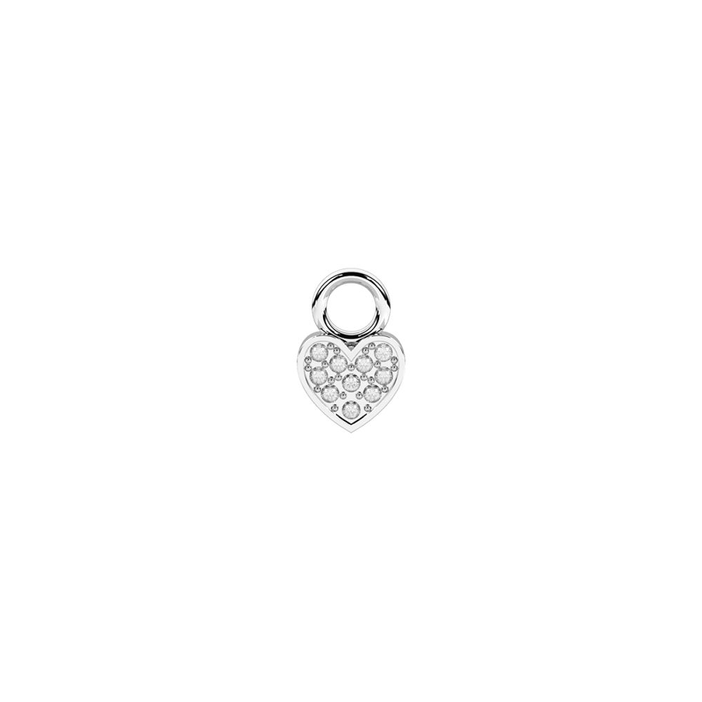 Kidult Ciondolo Orecchino Acciaio Cuore con Zirconi By You