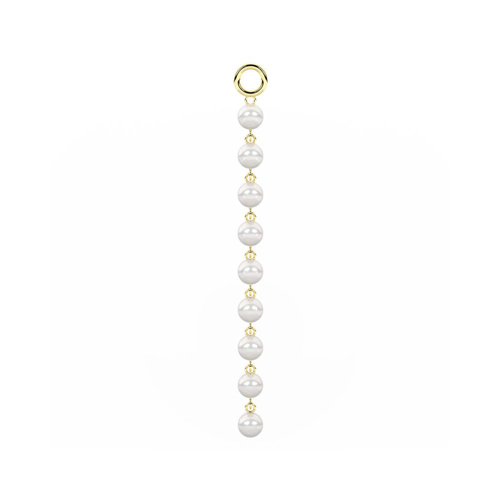 Kidult Ciondolo Orecchino Acciaio Gold con Perle By You