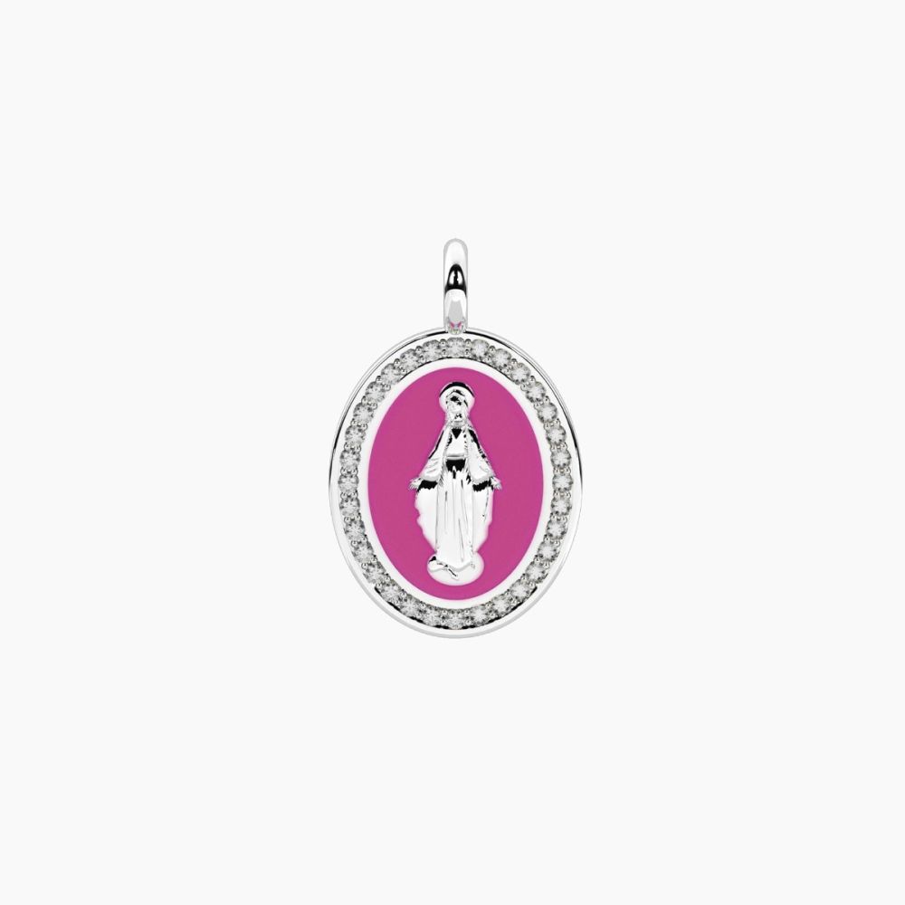 Kidult Ciondolo Madonnina Rosa Acciaio By You