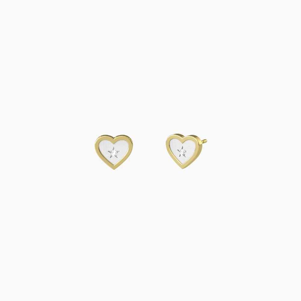 Kidult Orecchini Acciaio Gold e Cristalli Family