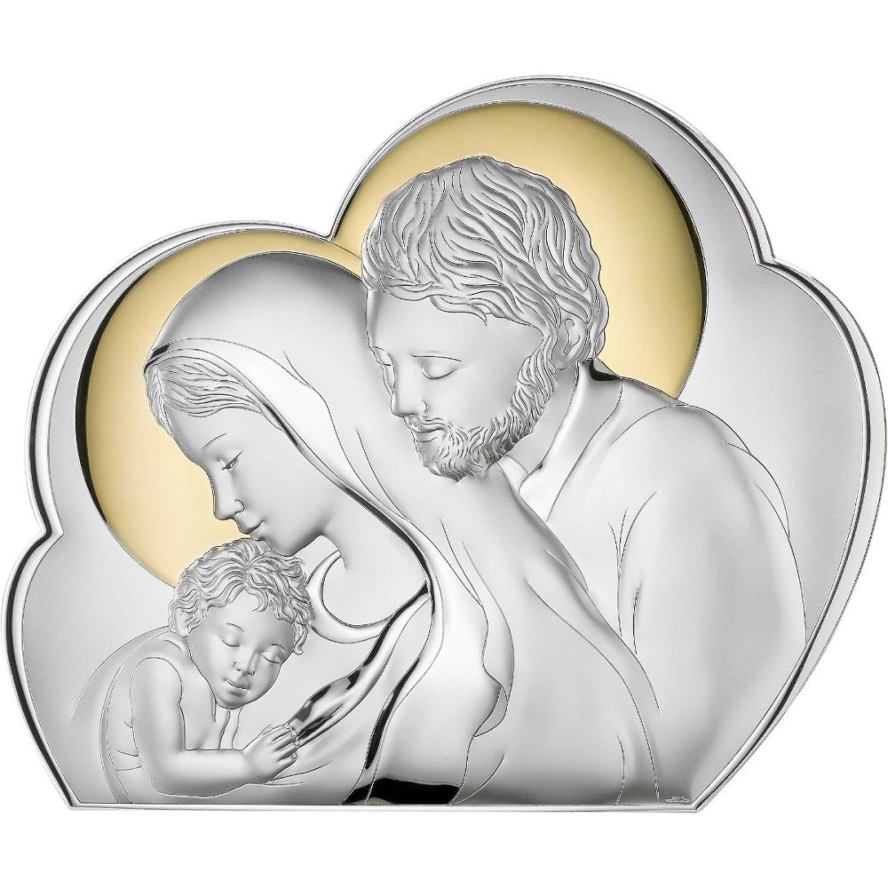 Valenti Immagine Sacra Laminato Argento e Legno 27X22