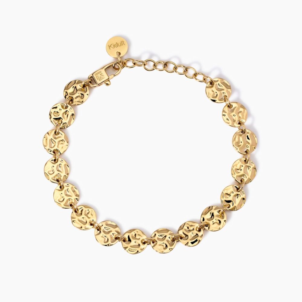 Kidult Bracciale Acciaio Gold Tondi Martellati