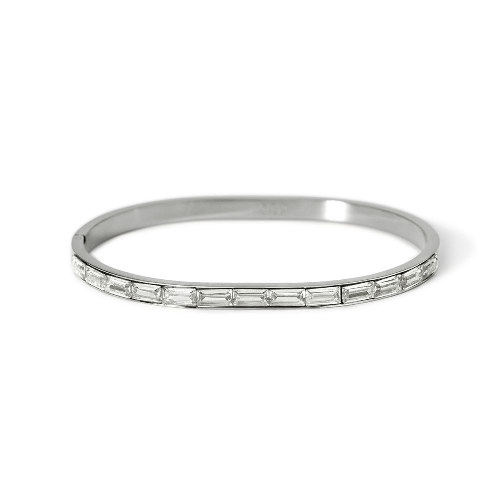 Kidult Bracciale Rigido Acciaio e Zirconi Style