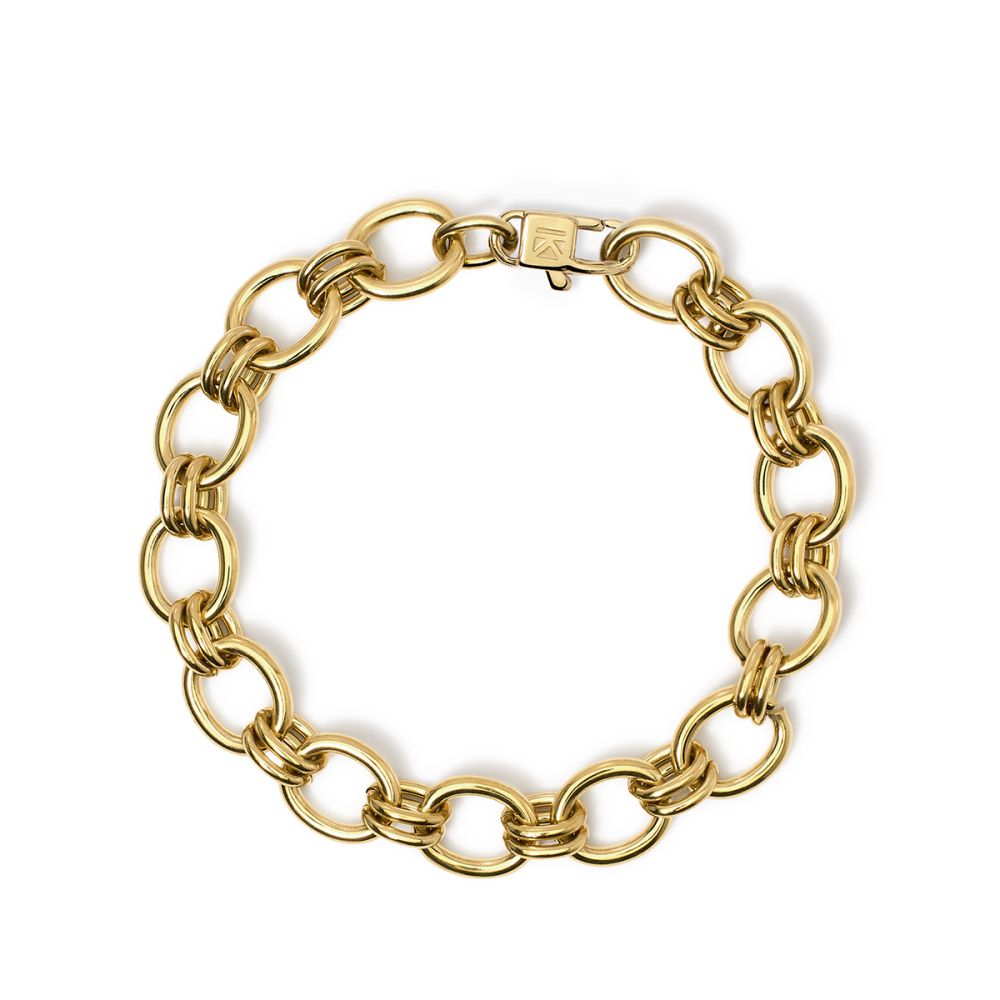 Kidult Bracciale Acciaio Dorato Catena Larga Style