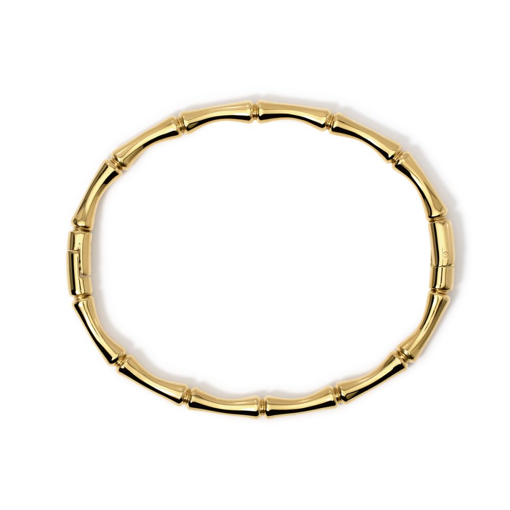 Kidult Bracciale Rigido Acciaio Dorato Bambù Style