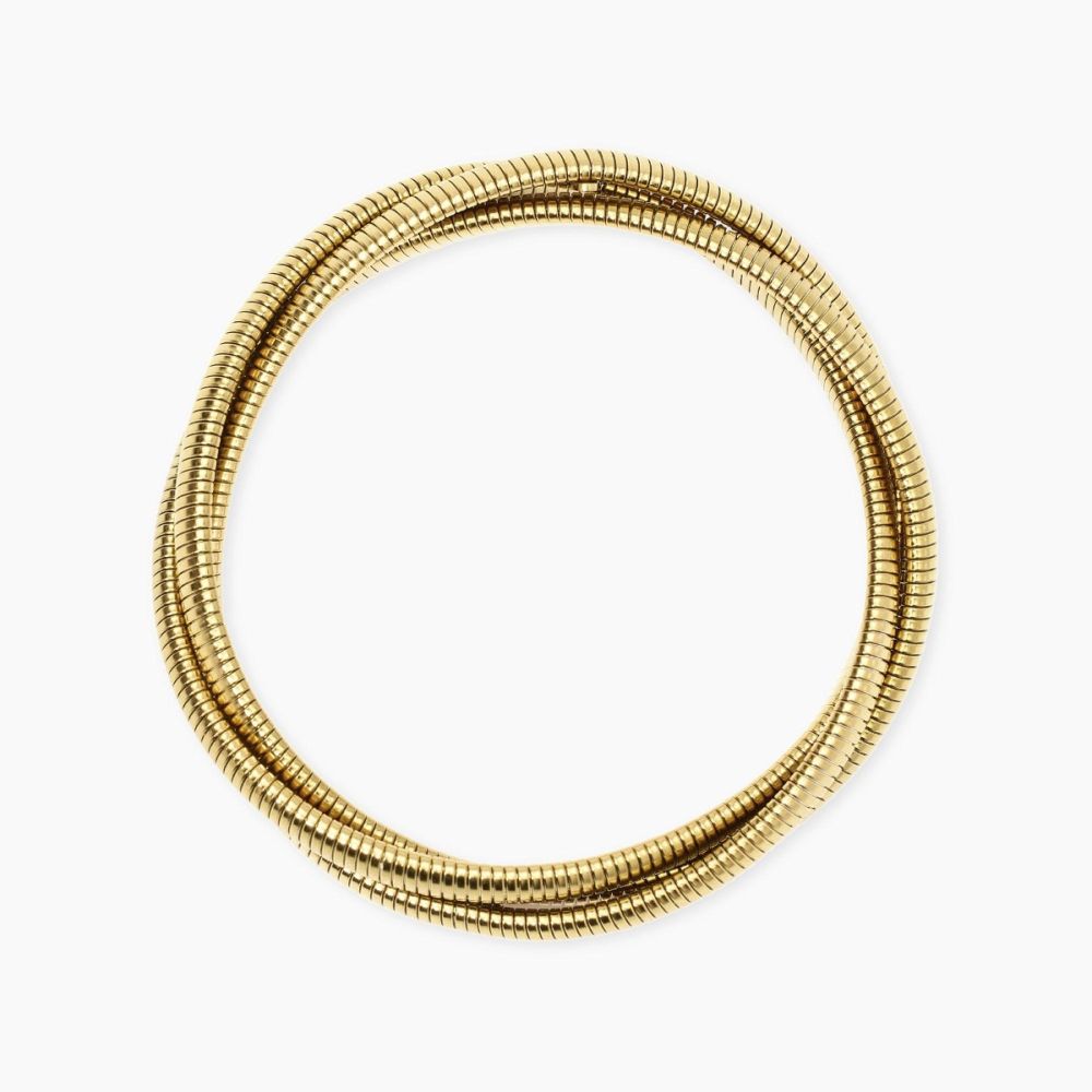 Kidult Bracciale Acciaio Gold Tubogas Intrecciato Style