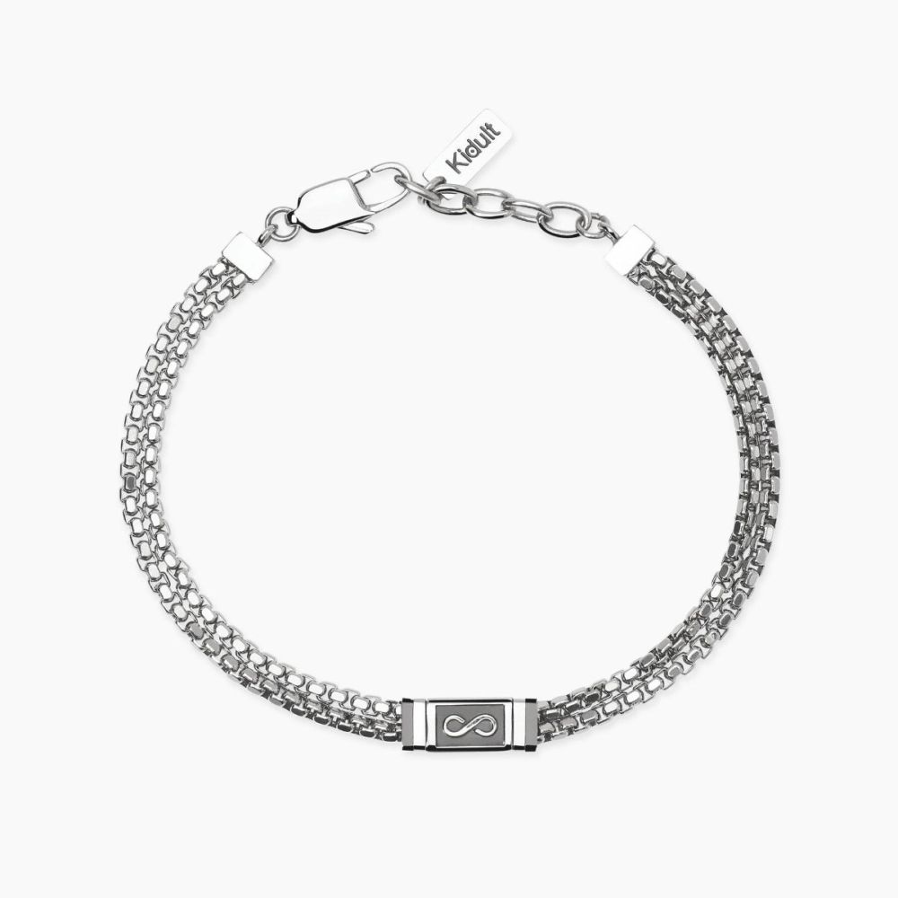 Kidult Bracciale Acciaio Catene ed Infinito Style