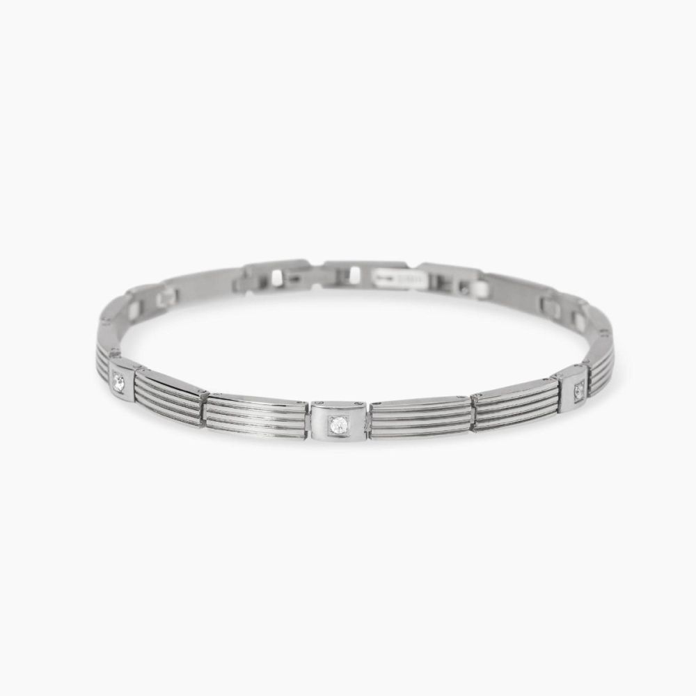 Kidult Bracciale Acciaio e Cristalli Style