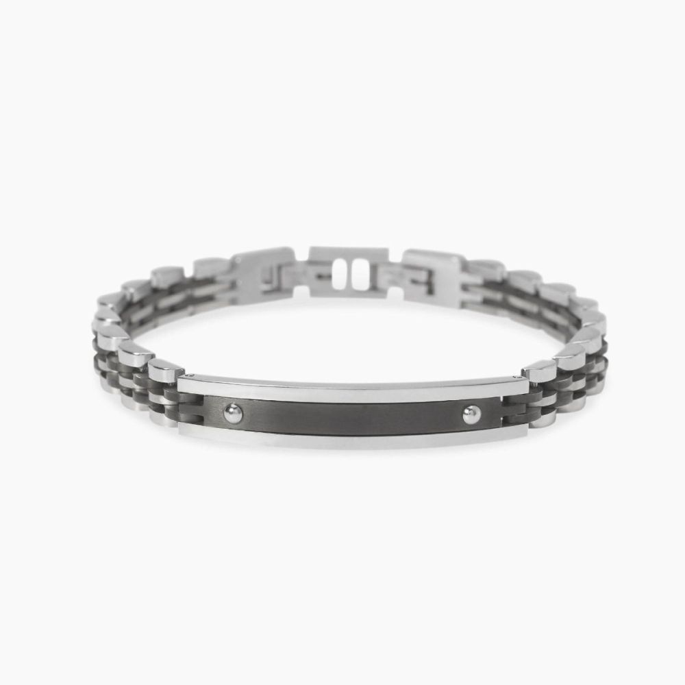 Kidult Bracciale Acciaio Piastra e Inserti Style